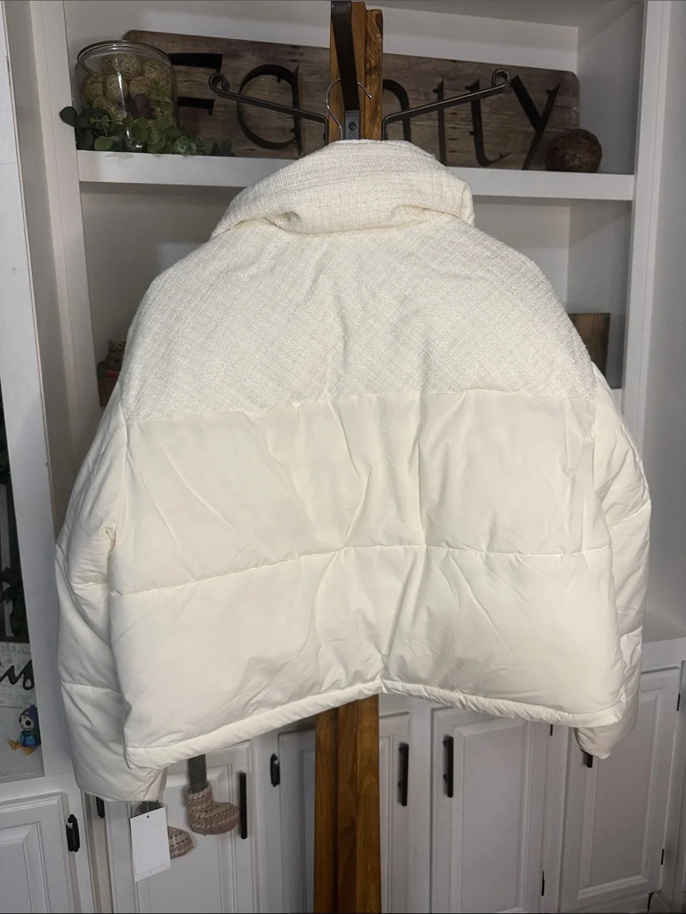 ⭐️ NWT Kate Spade Cream Short Quilted Puffer Jacket